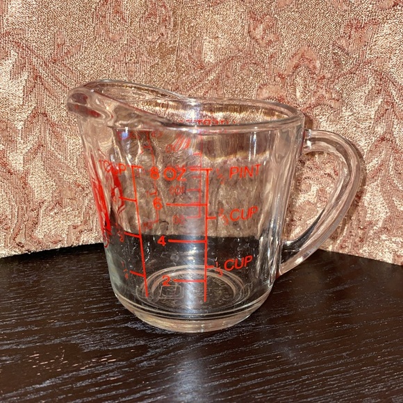Vintage Anchor Hocking Oven Basics Glass Measuring Cup with Red Markings - Picture 3 of 6